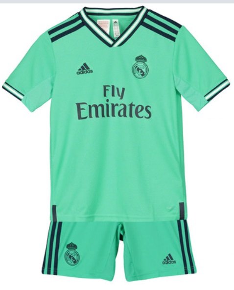 Kit infantil oficial Adidas Real Madrid 2019 2020 III jogador